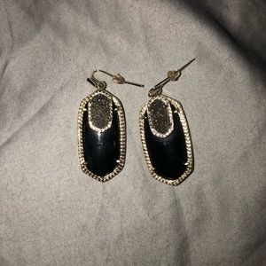 KENDRA SCOTT Black and Silver Drusy earrings